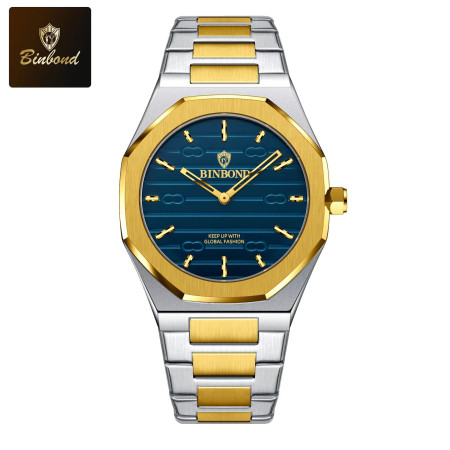 Binbond 818 Luxury Mens Analog Quartz Wrist Watch Toton blue