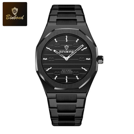 Binbond 818 Luxury Mens Analog Quartz Wrist Watch Black