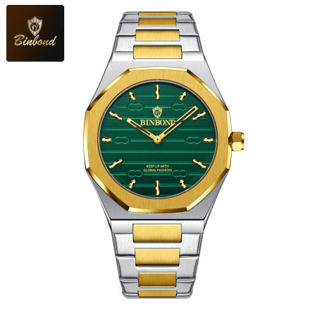 Binbond 818 Luxury Mens Analog Quartz Wrist Watch Toton green