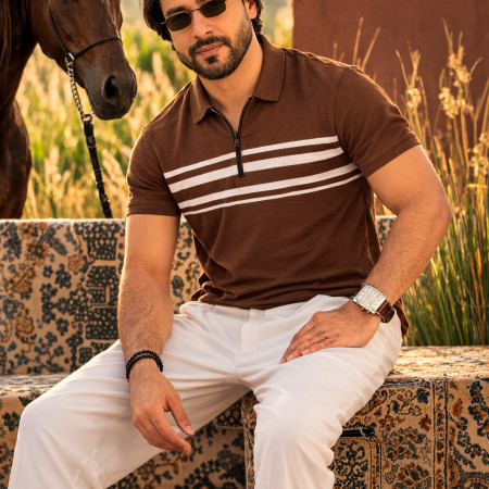 Premium Polo Shirt Half Sleeve - Chocolate